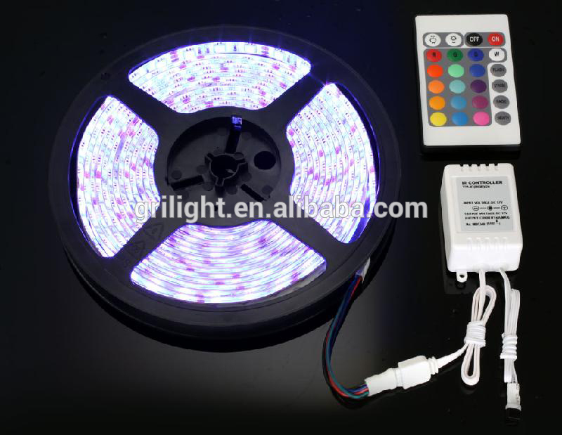 Colorful led strip for SMD5050 rgb dc12v 24v 14.4w per meter flexible waterproof  outdoor led lighting