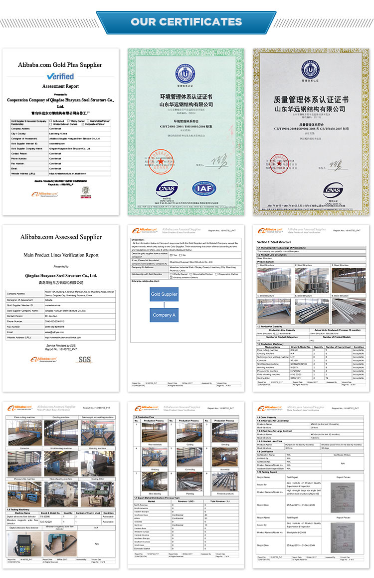 Low cost pre engineered light structural steel workshop with CE ISO certificates