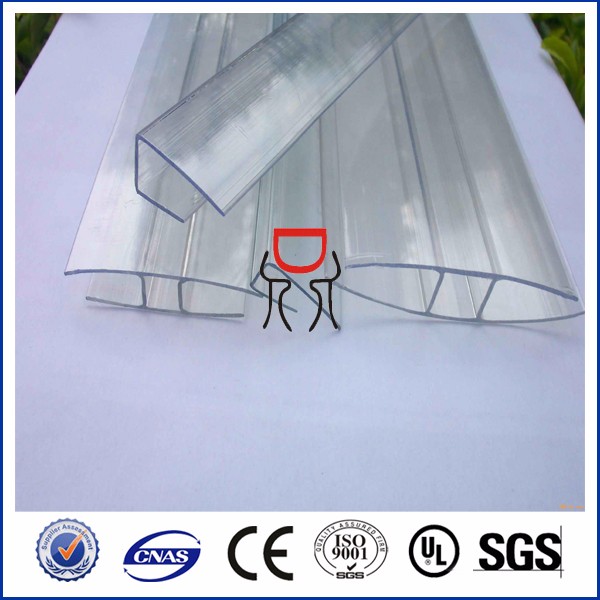 lexan u profiles for polycarbonate sheet/pc panel/pc sun sheet