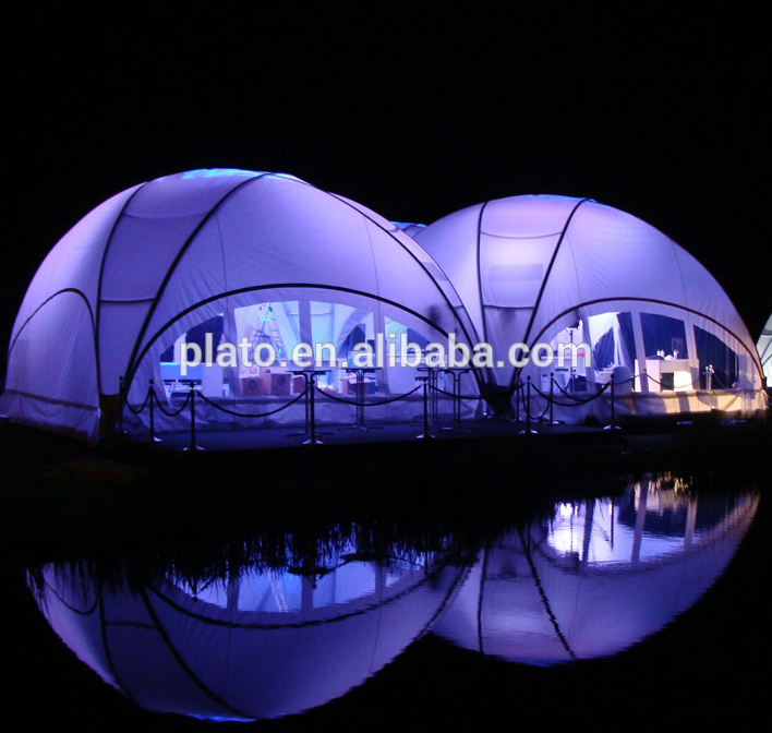 Large iglo Hexa dome huren event tents with light for party or wedding