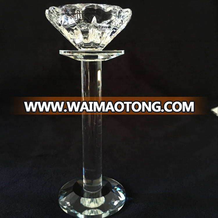 high end mini diamond inside crystal candlestick centerpieces