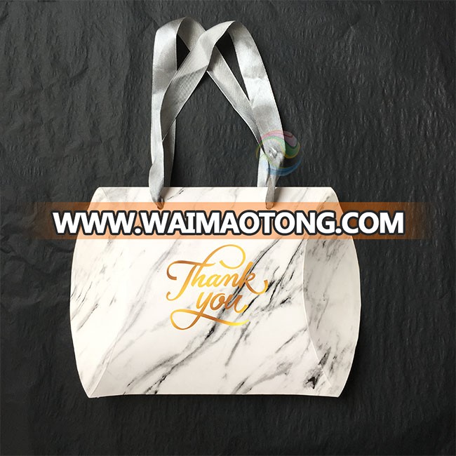 Wholesale White Custom Print Logo Large Hair Extensions Packaging Paper Pillow Gift Box