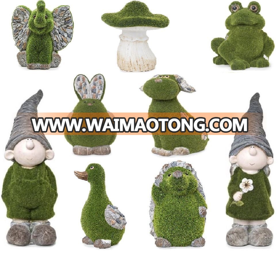 Easter Rabbit Green Handmade Artificial Turf Grass Animals Home Ornamental Decor