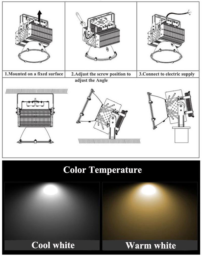 Top quality chip exterior stadium waterproof reflector 40000 lumen 400w led flood light circular