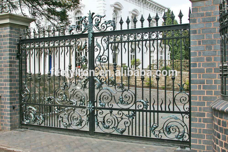 villa driveway wrought iron sliding gate