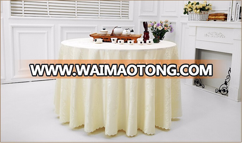 Fashion trendy decorative ivory round table cloth