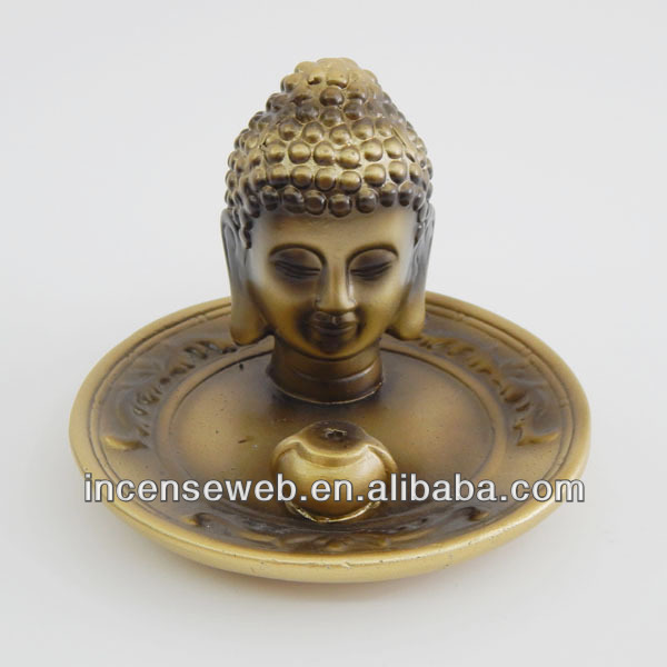 Golden lucky buddha incense holder