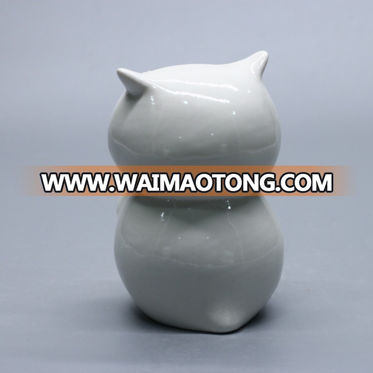 Home decoration cute owl chinese ceramic animal figurines