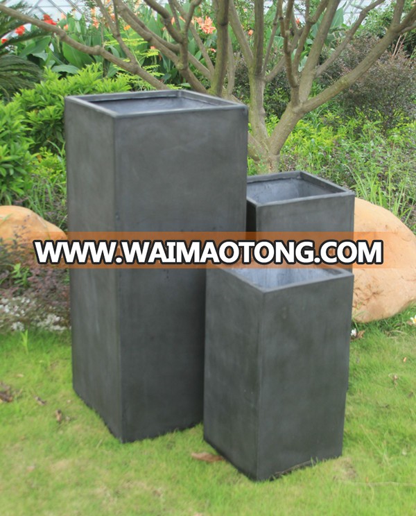 Garden decorative tall square flower pots, villa planting pots, fiberglass planting planters