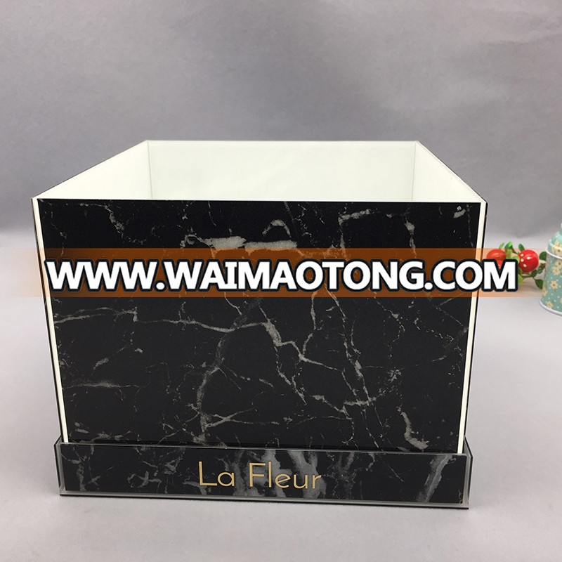 Custom Black marble acrylic box drawer marble box