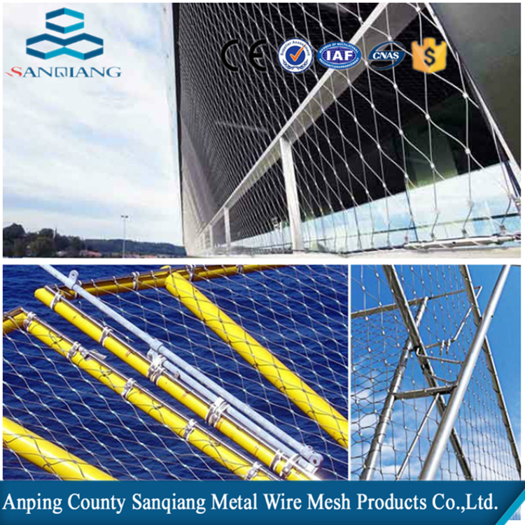 ss304 316 316l stainless steel wire rope mesh for stair railings