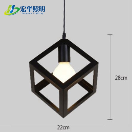 Metal Decoration Modern Chandelier Geometric Pendant Iron Cage Ceiling Lamp