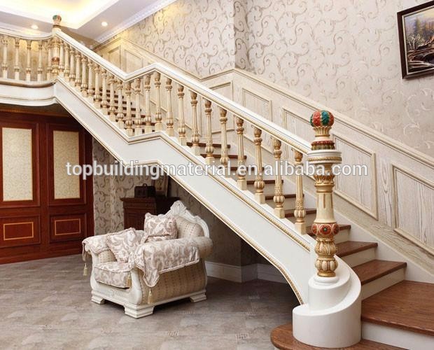 Simple american stairs solid oak wood Indoor curved stairs