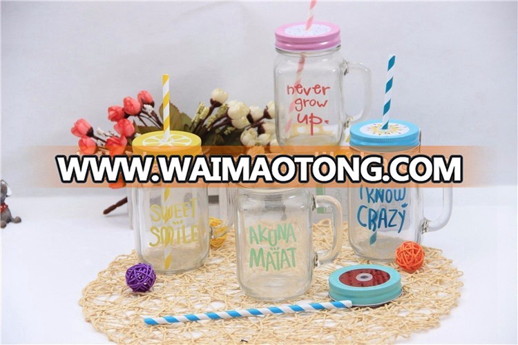 manufacturer mason jar with straw and lid manufacturer in LOW MOQ