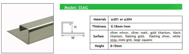 factory price reliable quality stainless steel tile trim