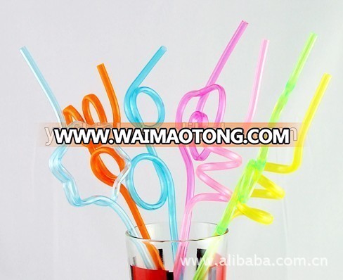 Food Grade Flexible Bend Plastic PP Drink Fruit Straw Assorted colors