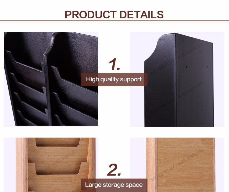 Professional customized commercial wood boutique brochure display racks