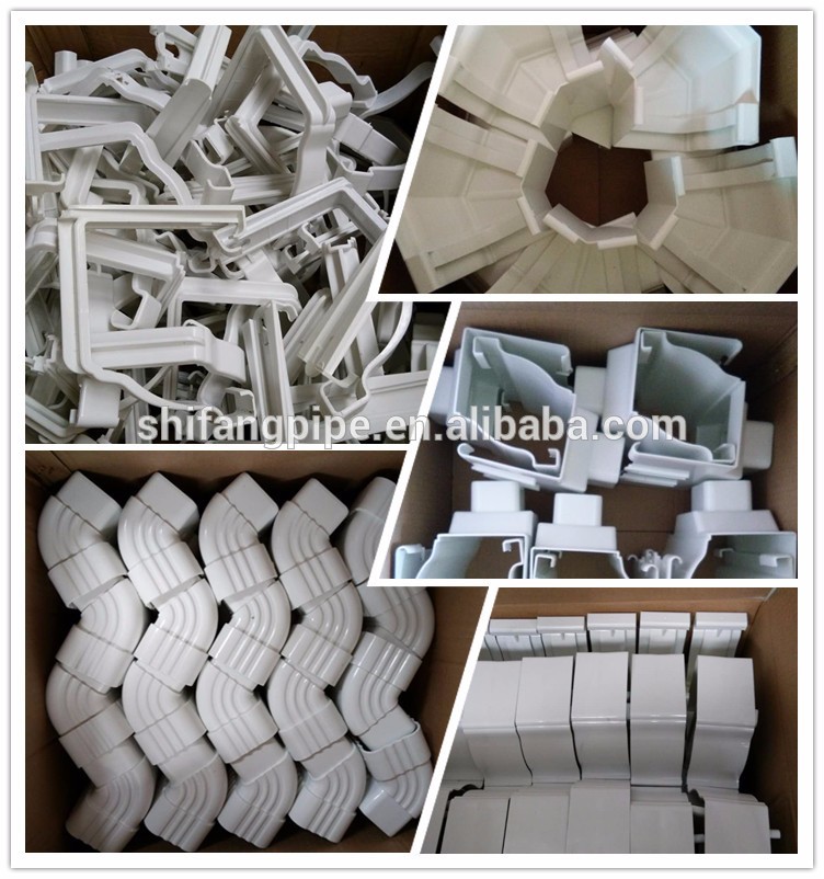 hot sale house drainage channel plastic extrusion roof gutter philippines white brown grey color pvc gutter 3m