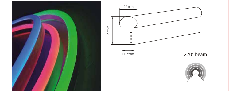 IP68 Waterproof 24V Led Neon Flex RGB