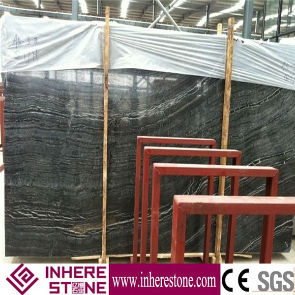 Black Wood Vein Marble Slabs & Tiles, China Black Marble