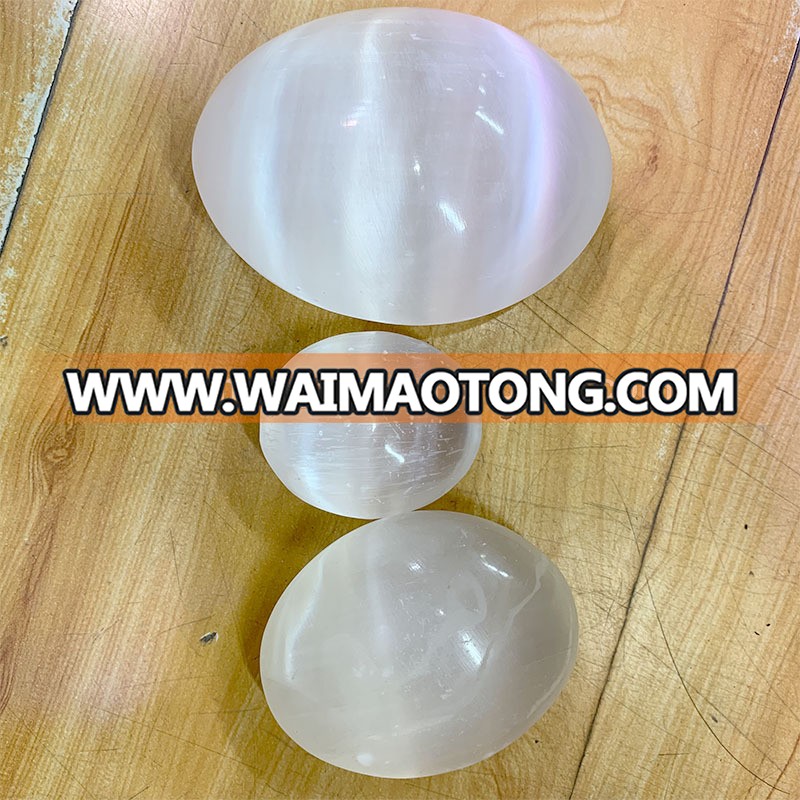 Natural White Selenite egg Crystal Clear Gypsum egg for sale