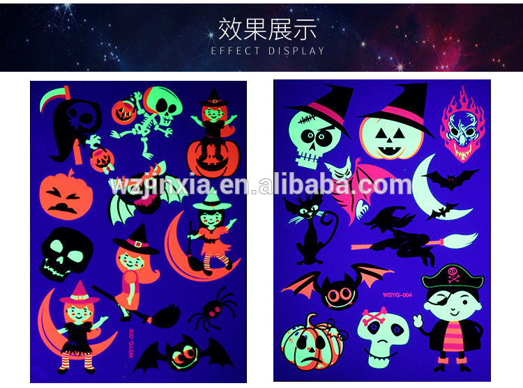 Hot sale Fluorescent body temporary tattoo sticker