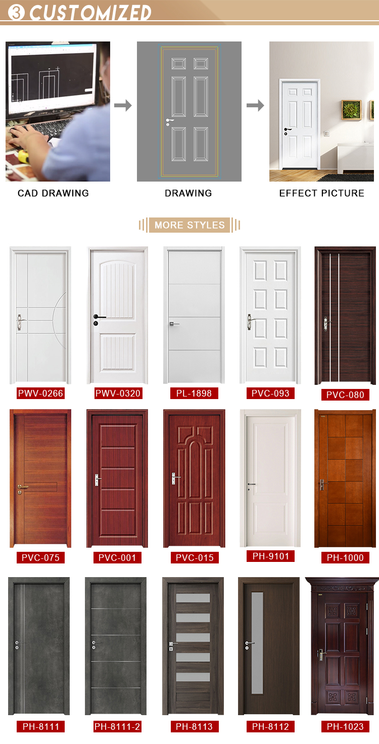 Luxury Carving Solid Wood House Front Main Safety Entrance Single Door Design