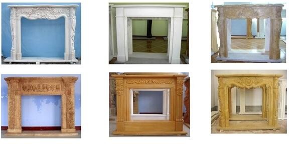 French simple marble frame outdoor fireplace from China