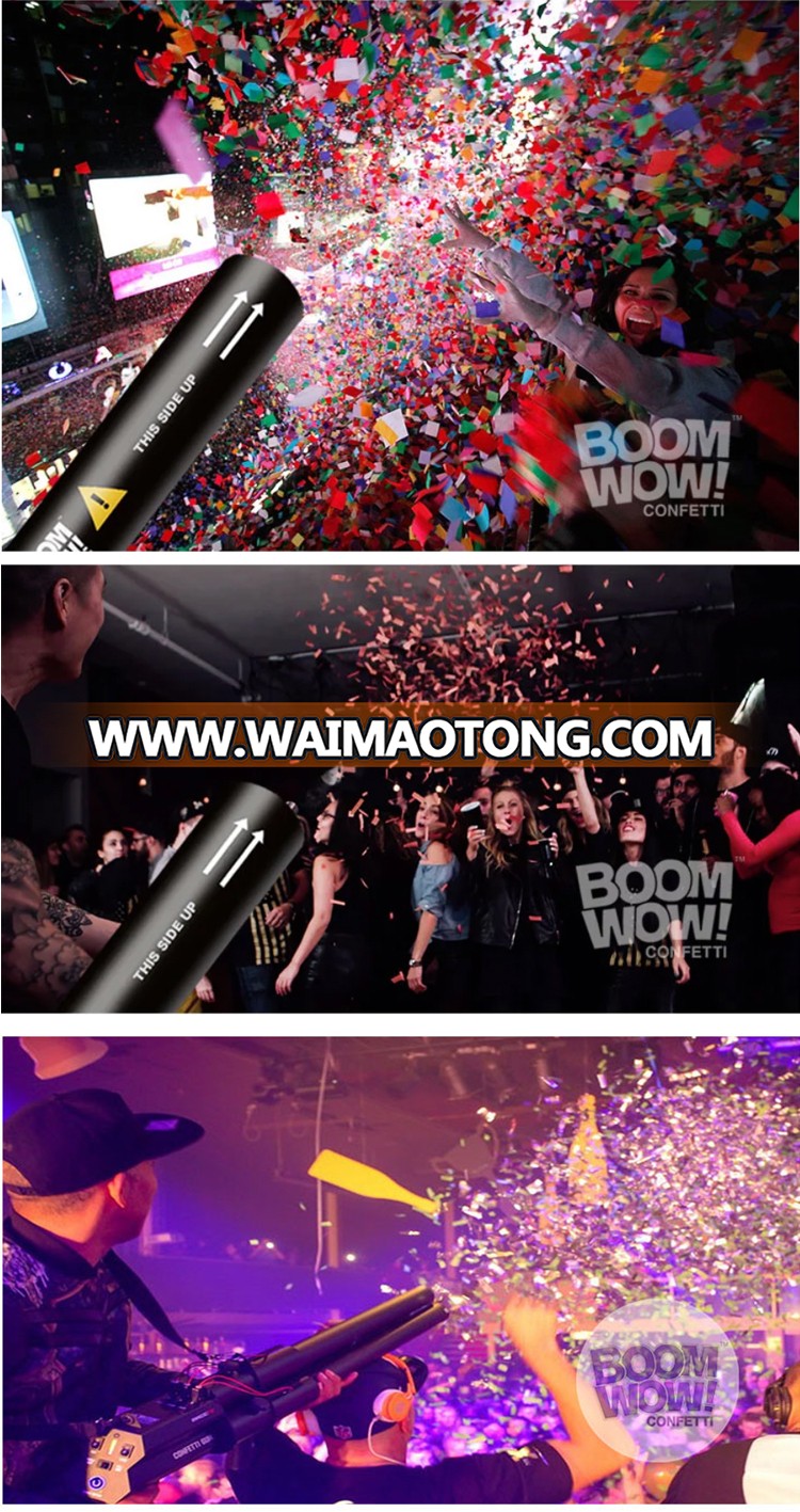 Boomwow high quality custom size 80cm electric party popper confetti cannon