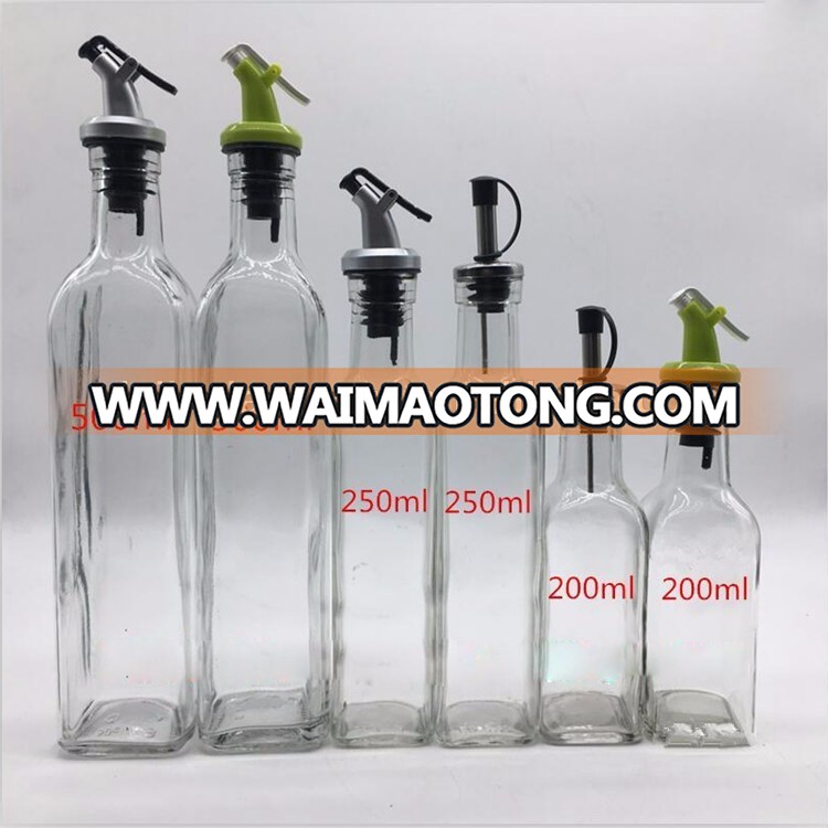 DAILY ML Square Glass olive oil bottle Vinegar Sauce Bottle for oiler cruet condiment packing