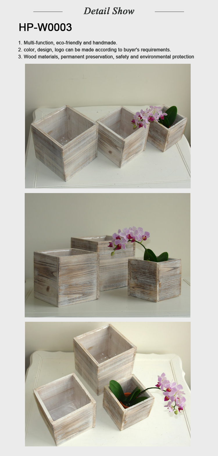 Accept Oem Simple And Modern Wood Flowerpot