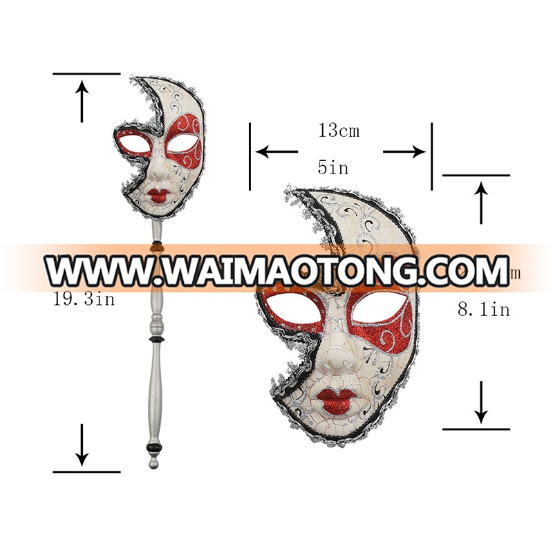 PoeticExst Red Full Face Gorgeous Venetian Mask Wholesale Party Costumes Accessory,Carnival Venetian Mask,Venetian Mask