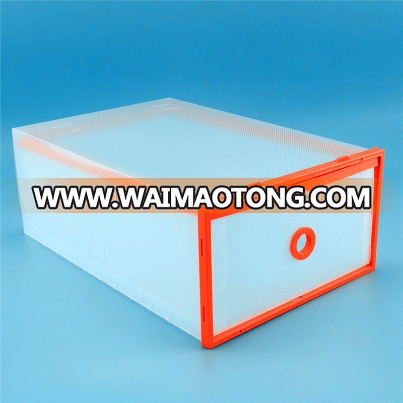 Stackable Clear Plastic Shoe Box With Two Poly Frame