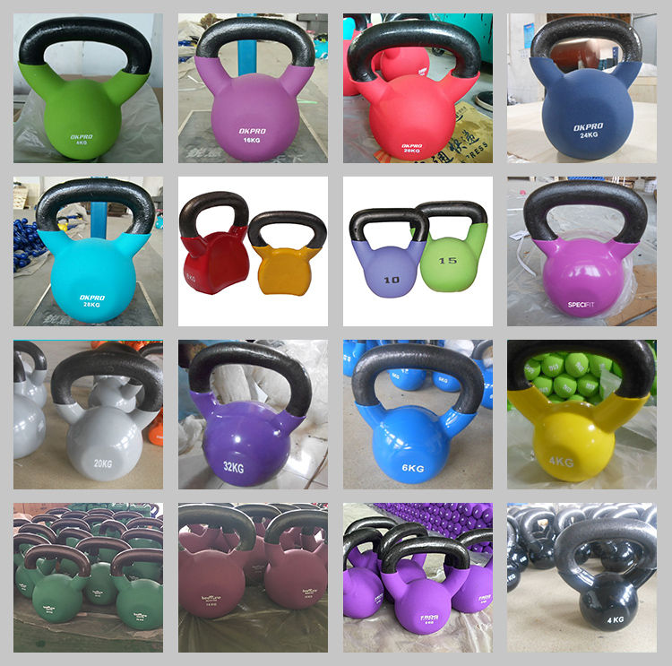 China Custom Logo Chrome Handle Colorful PU Coated Kettlebell