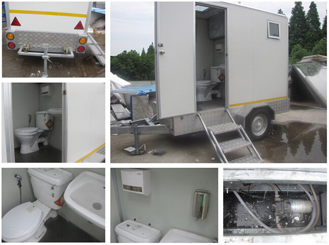 portable mobile trailer toilet