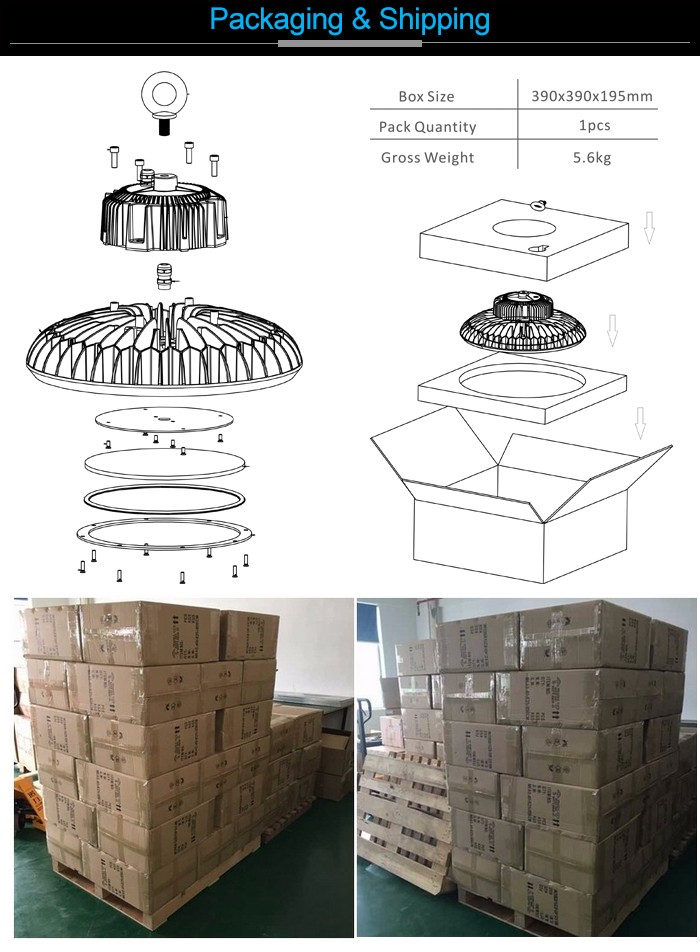 60 90 120 degree 100W High power UFO Led High Bay Light