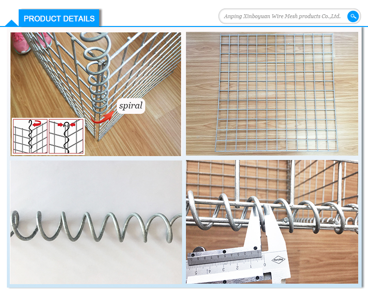 galvanized welded gabion basket leading factory 5*5cm mesh welded gabion box wire fencing