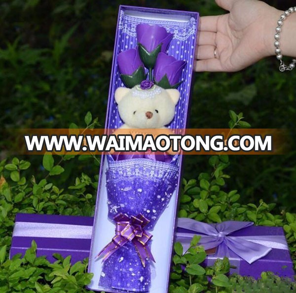 Wholesale christmas gifts artificial packing rose flowers