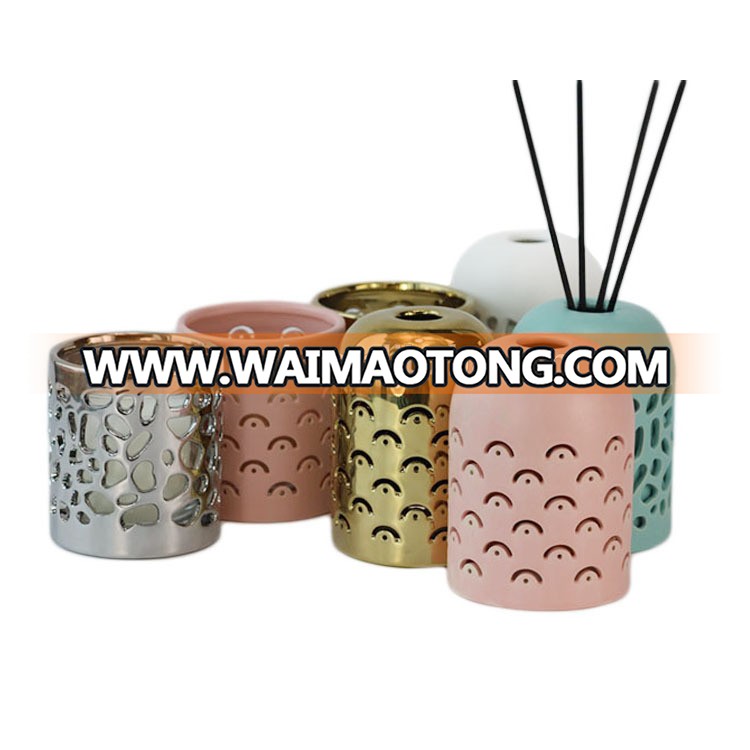 Home fragrance use ceramic reed diffuser jar holders bottle