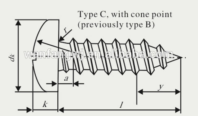 Cross Recessed Tapping Screws DIN 7981