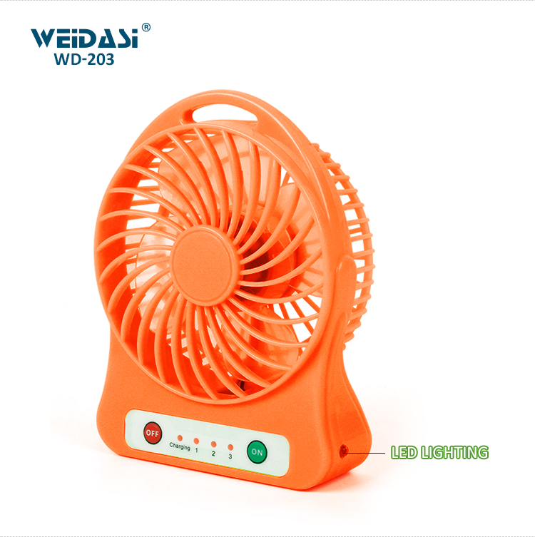 3 way speed electric mini hand standing fan rechargeable with usb