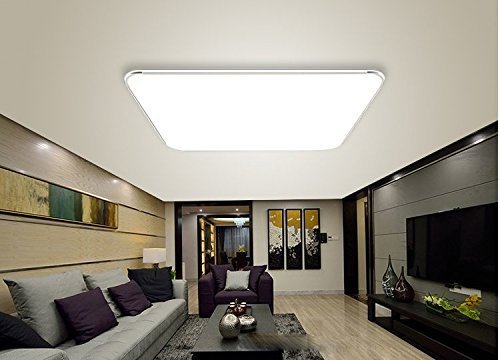 24W Modern LED Ceiling Light Silver Cool White(6000K-6500K) 1800-3000LM Super Bright AC 85-265V for Living Room Bedroom Bathroom