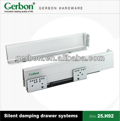 telescopic soft close drawer slide system