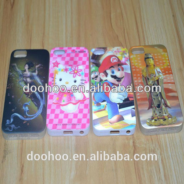 Wholesale 2015 Newest 3D Cute cartoon Pattern Plastic Phone Case for iPhone 5 & 5S