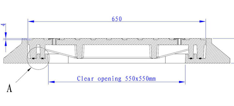 square manhole cover with double seal type factory SGS certificate