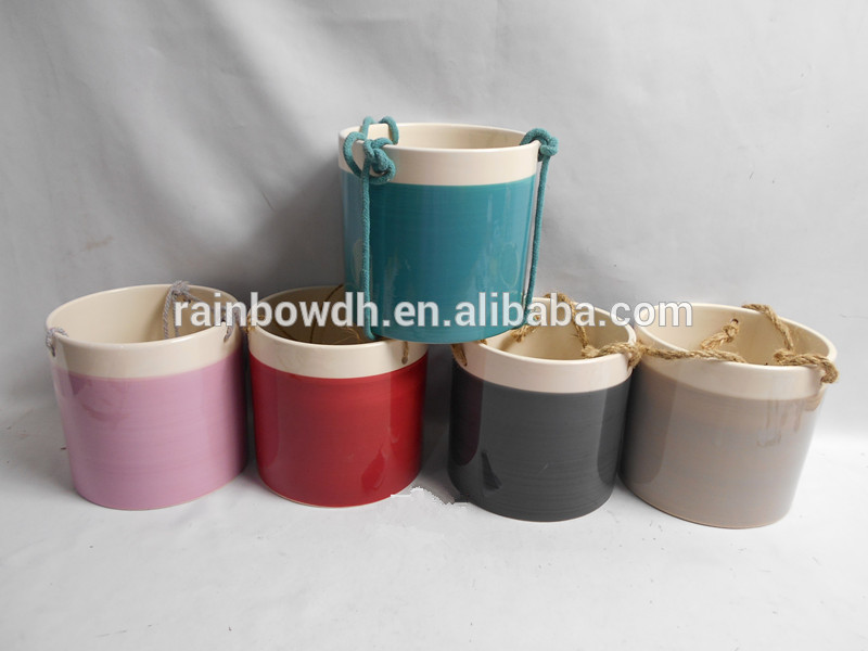 Wholesale hanging ceramic flower pot for decoration home