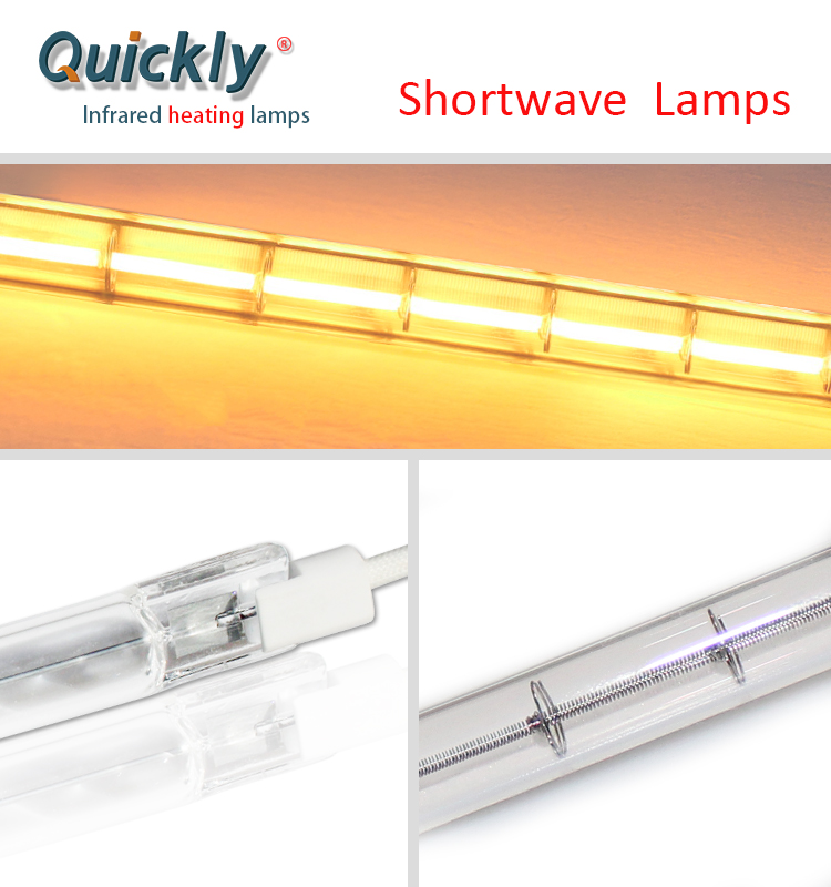 Quartz Halogen Infrared Heating Element Ir Lamp with white reflector