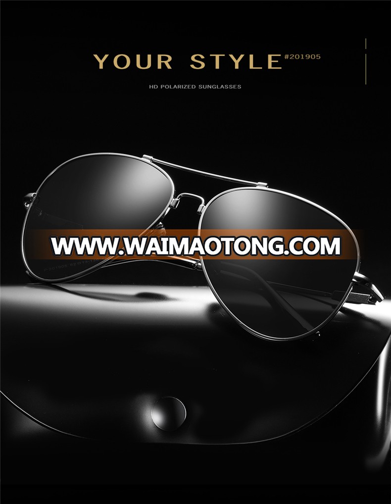 Wholesale Brand Design Oval Polarized Sunglasses Metal Frame UV400 Sun Glasses For Men