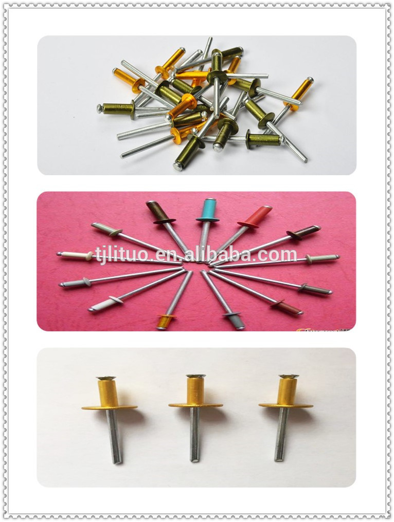 High quality colored head 3x10 size aluminium blind pop rivet