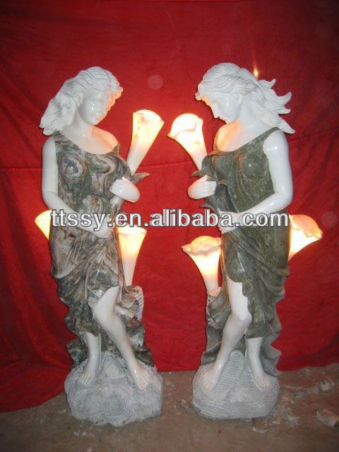 Lamp figure marble statue